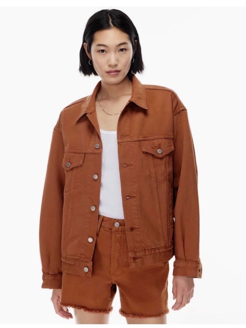 NWT Aritzia Denim Forum "The Ali" Oversized Jean Jacket – Terracotta – Size M